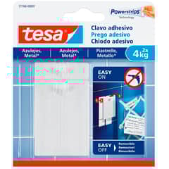 TESA - 2 Clavo Adhesivo Para Azulejos y Metal 4 kg Gancho