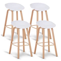 NOVAHUS - Pack 4 Pisos de Bar Estilo Nórdico Blanco