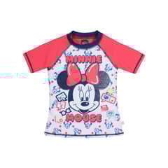 DISNEY - Niña Polera UV+50 Minnie Mouse Blanco-Azul