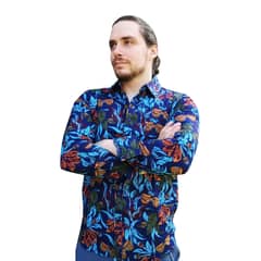 GENERICO - Camisa Hombre Azul Floral
