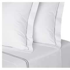 HOHOS CASA - Juego sábanas 2 plazas Premium 300 hilos 100% alg, doble festón gris