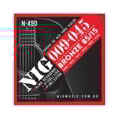 SM - NIG Cuerdas Guitarra Acustica Metal 9-45 N-490