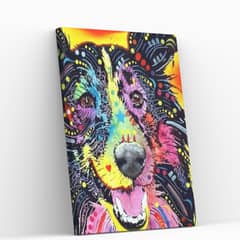 GENERICO - Diamond Painting En Bastidor Perro colorido - Pintura Con Diamantes 25x35