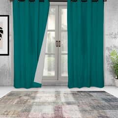 MASEL - Set 2 Cortinas Black Out Microfibra Turquesa  140 X 225