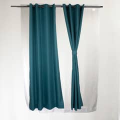 MASEL - Set Cortinas Barbara 8 Piezas Turquesa 140 X225