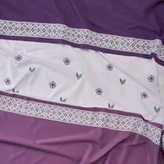 VELUTTI - Cortina de Baño Bordada 180x180 Morado