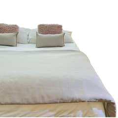ANTONIA PAZ - Set Piecera Lino Visón 90 X 240 2 Cojines