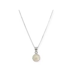 ANDREA COGGIOLA JOYAS - Collar Perla De Río Roseta Cristal Plata