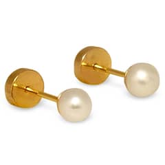 ANDREA COGGIOLA JOYAS - Aros Abridores Bebé Perla Cultivada 3mm Oro 18K