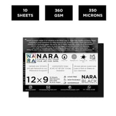 NARA - Papel para Tintas al Alcohol NEGRO/NARA 30 x 23 cm 10 hojas
