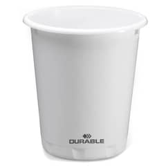 DURABLE - Papelero Plastico Blanco Redondo 13L