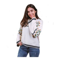 ONNORA - Sweater Tejido Jacquard Cuello Redondo Algodón.