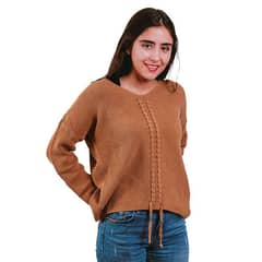 ONNORA - Sweater Tejido Algodón Trenza Delantera.