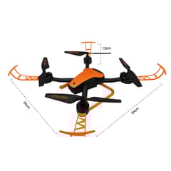 ASIAMERICA - Drone A30 con cámara HD y wifi naranjo