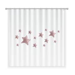MARGARITA SCHEEL BY CASA ALVARINHO - CORTINA DE BAÑO ALGODÓN ESTRELLAS ROSA