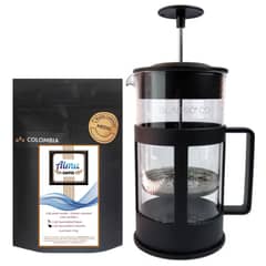 CAFE - Café Molido Orgánico Colombia + Cafetera francesa 1 Litro