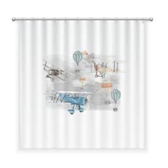 MARGARITA SCHEEL BY CASA ALVARINHO - CORTINA DE BAÑO ALGODÓN AVIONES Y GLOBOS