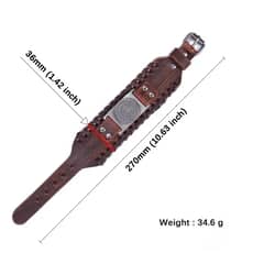 ROYAL MADRIZ - Pulsera Cuero Café Vikingo Vegvisir Hombre Mujer Moda