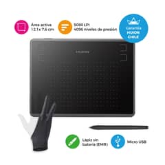 HUION - Tableta Digitalizadora Inspiroy H430P con Guante y Kit
