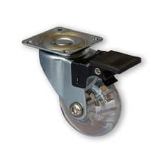 HBT - Rueda PU 75 mm 50 Kg Con Freno Transparente