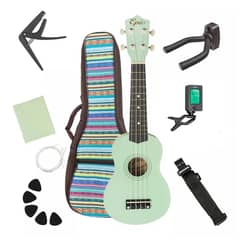 EPIC - Ukelele 21 Pulgadas Verde Con Funda Acolchada Epic.