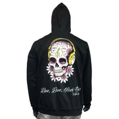 LIVE LOVE ROCK ON - Poleron Hombre Calavera Audif