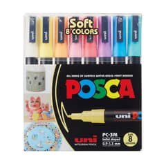UNI POSCA - Marcadores Posca 3M Set 8 Colores Pastel