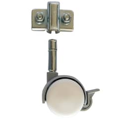 ROSEN - Pack Rueda Diván - Nido color Blanco+ Soporte Metalico, vástago 1,2 cm