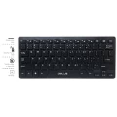 DBLUE - Mini Teclado Inalambrico USB Slim 78 Teclas Negro
