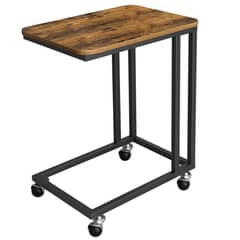 SPACEZAT - Mesa Auxiliar Lateral Vendel con ruedas Estilo Industrial
