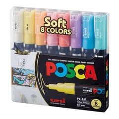 UNI POSCA - Marcadores Posca 1M Set 8 Colores Pastel
