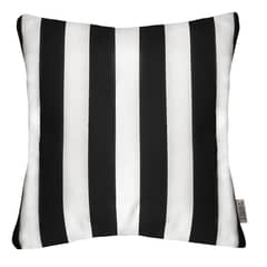 ELIZABETH PEPER - FUNDA COJIN DECORATIVO DISEÑO RAYAS BLANCO Y NEGRO 45X45