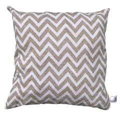 ELIZABETH PEPER - FUNDA COJIN DECORATIVO DISEÑO ZIGZAG CREMA Y BLANCO 45X45