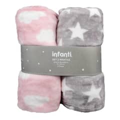 INFANTI - Pack Dos Mantas Fleece Polar Niña