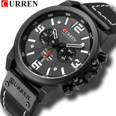 CURREN - Reloj Hombre Elegante Pulsera Cuero Cuarzo Cronógrafo