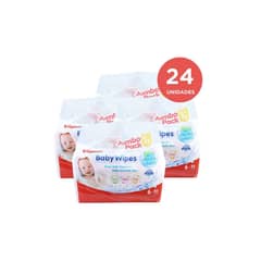 PIGEON - Toallitas húmedas 99% agua pura 82 hojas pack x24