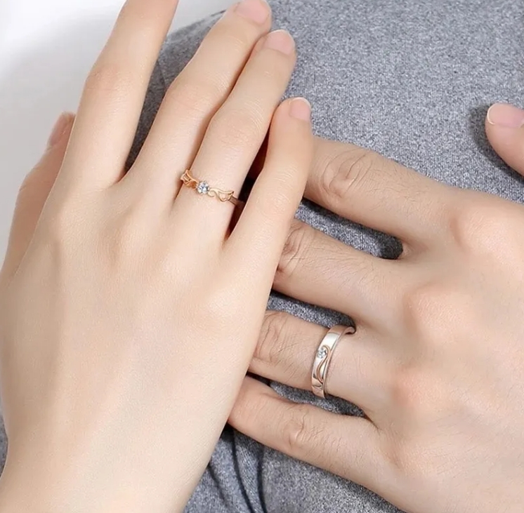 Precios Anillos parejas ajustables amor ilusiones plata 925 oro rosa Coolebra