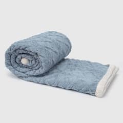 RELAN - Manta Frazada Sherpa Jacquard Azul 1,5 Plazas