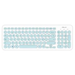 DBLUE - Teclado USB Ultra Delgado 96 Teclas Redondas Celestes
