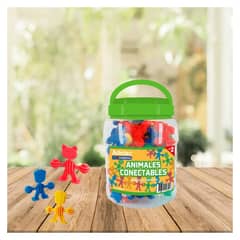 ADETEC - Juego Didáctico Animales Conectables 40 Piezas Juguetes