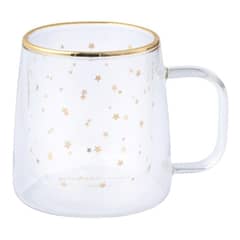 ADAGIO TEAS - Taza Doble Vidrio Estrellas Doradas