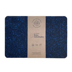 MUKA - Pack 6 Individuales Caucho Reciclado Negro Azul