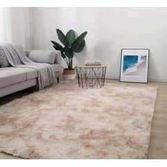 BJ HOGAR - Alfombra Peluda 180cm X 200cm Beige Jaspeado