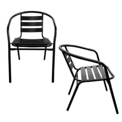 NOVAHUS - Pack 4 Sillas Terraza Acero 73x52x53cm Negro