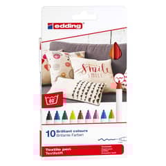EDDING - Marcadores Textil Set 10 Tonos Basicos