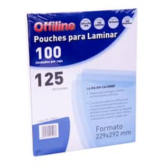 OFFILINE - Láminas Termolaminar / Pouches Tamaño Carta 125mic 100u - Turquesa