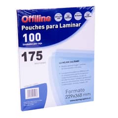 OFFILINE - Laminas Termolaminar / Pouches Tamaño Oficio 175 mic 100u - Turquesa