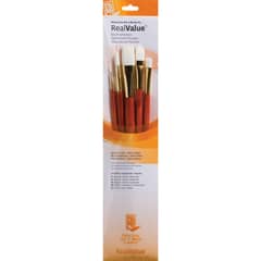 PRINCETON - Pinceles Mango Largo Pelo Sintético Blanco Set 5
