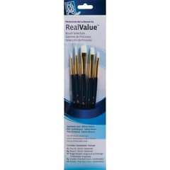 PRINCETON - Pinceles Mango Corto Pelo Sintético Blanco Set 5