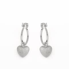MARRO - Aros argolla corazón 1,5 cm de diámetro enchapado en plata